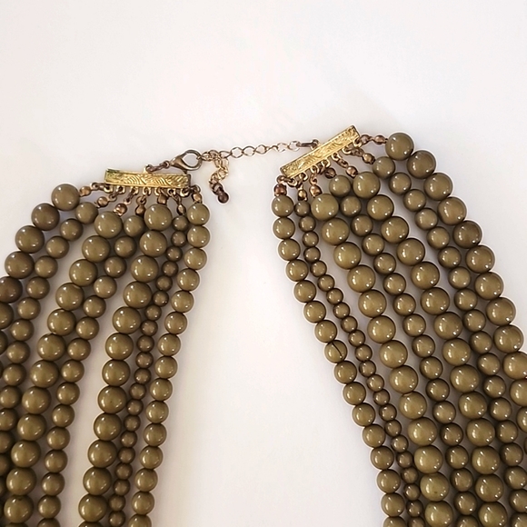 Statement Vintage Inspired Layered Bead Necklace Adjustable Clasp GUC - Picture 3 of 3